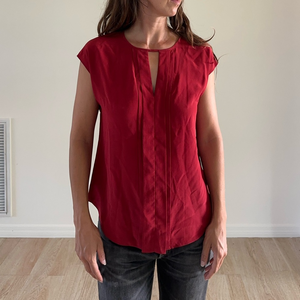 Rebecca Taylor Red Silk Blouse